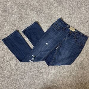 American Rag Cie Jeans Womens 5 Blue Low Rise Bootcut Distressed Denim Y2K